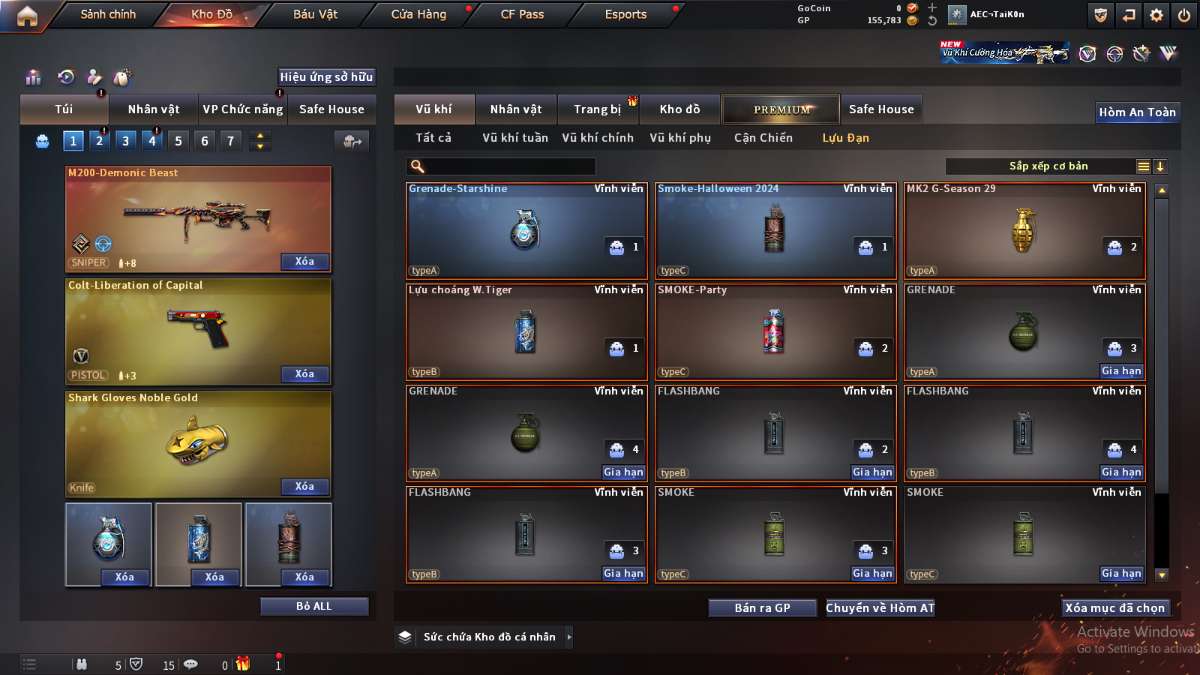 shop acc cf uy tin gia re